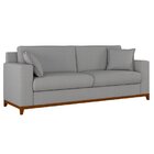 Sofá Living Vintage 3 Lugares 200cm Em Boucle Slim Cinza Claro