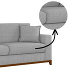 Sofá Living Vintage 3 Lugares 200cm Em Linho Slim Cinza Claro