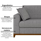 Sofá Living Vintage 3 Lugares 200cm Em Linho Slim Inox