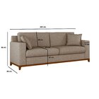 Sofá Living Vintage 3 Lugares 220cm Em Boucle Slim Avelã