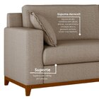 Sofá Living Vintage 3 Lugares 220cm Em Boucle Slim Avelã