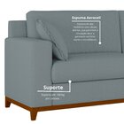 Sofá Living Vintage 3 Lugares 220cm Em Boucle Slim Azul Bebê