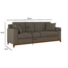 Sofá Living Vintage 3 Lugares 220cm Em Linho Slim Avelã