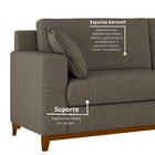 Sofá Living Vintage 3 Lugares 220cm Em Linho Slim Avelã