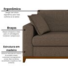 Sofá Living Vintage 3 Lugares 220cm Em Linho Slim Avelã