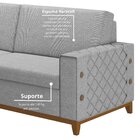 Sofá Living Vintage 3 Lugares 225cm Em Linho Áspen Cinza