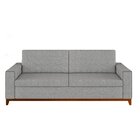 Sofá Living Vintage 3 Lugares 225cm Em Linho Áspen Cinza