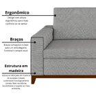 Sofá Living Vintage 3 Lugares 225cm Em Linho Áspen Cinza