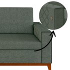 Sofá Living Vintage 3 Lugares 225cm Em Linho Áspen Eucalipto