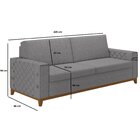 Sofá Living Vintage 3 Lugares 225cm Em Linho Áspen Inox