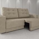 Sofá London Retrátil 3 Lugares Areia Velosuede - Netsofas