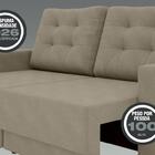 Sofá London Retrátil 3 Lugares Areia Velosuede - Netsofas