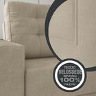 Sofá London Retrátil 3 Lugares Areia Velosuede - Netsofas