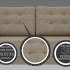 Sofá London Retrátil 3 Lugares Areia Velosuede - Netsofas