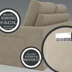 Sofá London Retrátil 3 Lugares Areia Velosuede - Netsofas