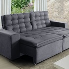 Sofá Londres 200cm Retrátil Reclinável Cinza – Ws