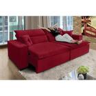 Sofá Londres 2.10m Retrátil E Reclinável Pillow Top - Vermelho