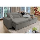 Sofá Londres 2.40m Retrátil E Reclinável Pillow Top - Avelã