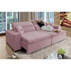 Sofá Londres 2.70m Retrátil E Reclinável Pillow Top - Rosê
