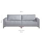 Sofá Londres 4 Lugares Linho Cinza 280 Cm