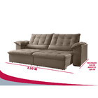 Sofá Londres 4 Lugares Retrátil E Reclinável 2.50m Veludo Mun