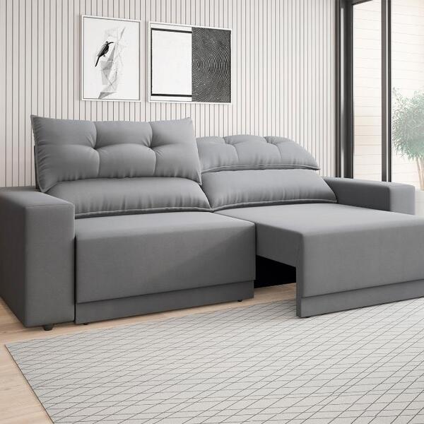 Sofá Lord 2,00m Retrátil E Reclinável Velosuede - Netsofas