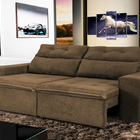 Sofá Lorenzo 2,02m Retrátil E Reclinável Tecido Suede Velusof