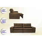 Sofá Lorenzo 2,32m Retrátil E Reclinável Tecido Suede Velusof