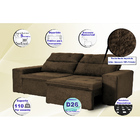 Sofá Lorenzo 2,32m Retrátil E Reclinável Tecido Suede Velusof