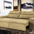 Sofá Lorenzo 2,52m Retrátil E Reclinável Tecido Suede Velusof