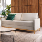 Sofá Lugano 03 Lugares - Tecido Em Linho 1,72 M  Off White