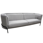 Sofá Luminne 03 Lugares 180cm Base Preto Linho Mesclado Capuc