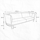 Sofá Luminne 03 Lugares 180cm Base Preto Linho Mesclado Capuc