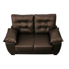 Sofá Luxemburgo 2 Lugares 1,52m Tecido Courino Marrom