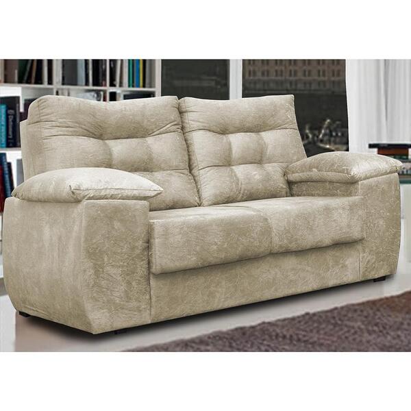 Sofá Luxemburgo 2 Lugares 1,52m Tecido Suede Bege