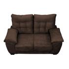 Sofá Luxemburgo 2 Lugares 1,52m Tecido Suede Café