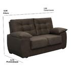 Sofá Luxemburgo 2 Lugares Tecido Suede Café - Moveis Marfim