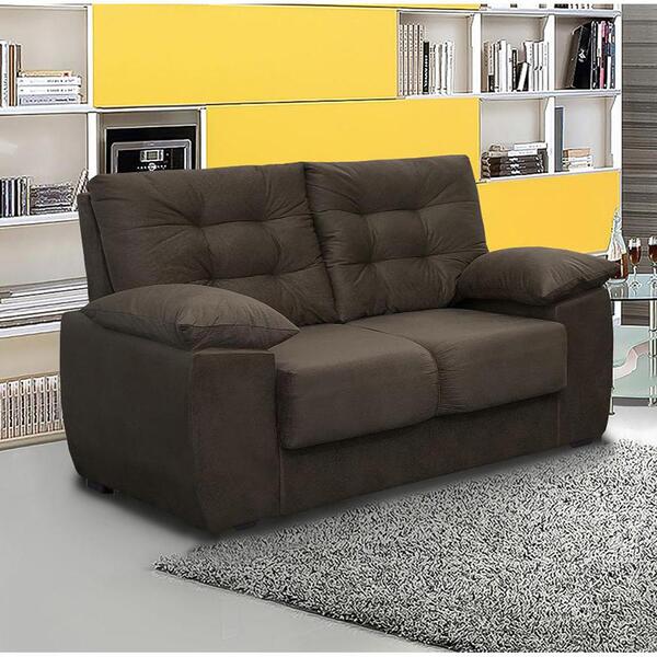 Sofá Luxemburgo 2 Lugares Tecido Suede Café - Moveis Marfim