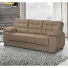 Sofá Luxemburgo 3 Lugares Tecido Suede Castor - Moveis Marfim