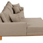 Sofá Luxo Beny Com Chaise 3 Lugares Living Linho Bege