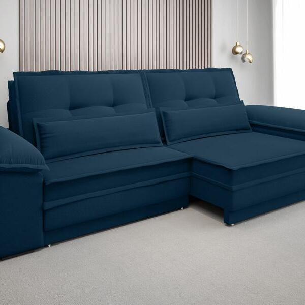 Sofá Luxor 2,30m Assento Com Braço Retrátil E Reclinável Velo