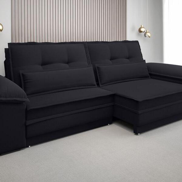 Sofá Luxor 2,30m Assento Com Braço Retrátil E Reclinável Velo