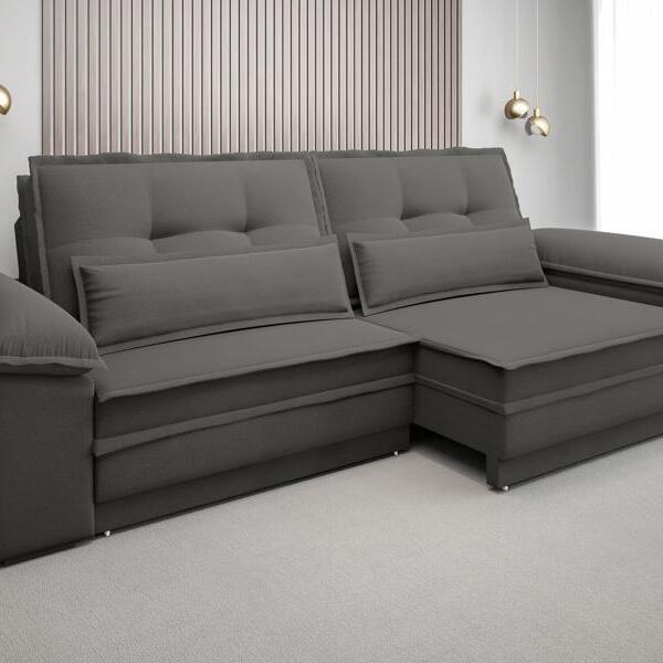 Sofá Luxor 2,30m Assento Com Braço Retrátil E Reclinável Velo