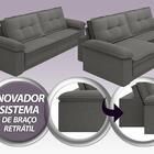 Sofá Luxor 2,30m Assento Com Braço Retrátil E Reclinável Velo