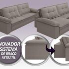 Sofá Luxor 2,30m Assento Com Braço Retrátil E Reclinável Velo