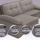 Sofá Luxor 2,30m Assento Com Braço Retrátil E Reclinável Velo