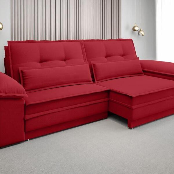 Sofá Luxor 2,70m Assento Com Braço Retrátil E Reclinável Velo