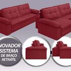 Sofá Luxor 2,70m Assento Com Braço Retrátil E Reclinável Velo