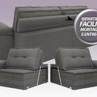 Sofá Luxor 2,90m Assento Com Braço Retrátil E Reclinável Velo