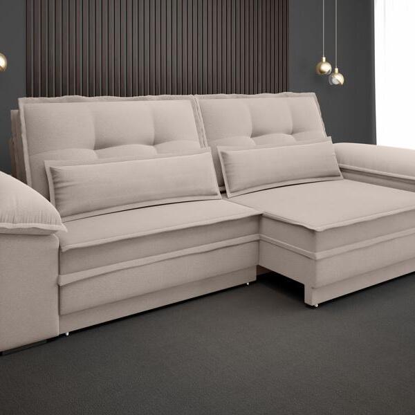 Sofá Luxor 2,90m Assento Com Braço Retrátil E Reclinável Velo